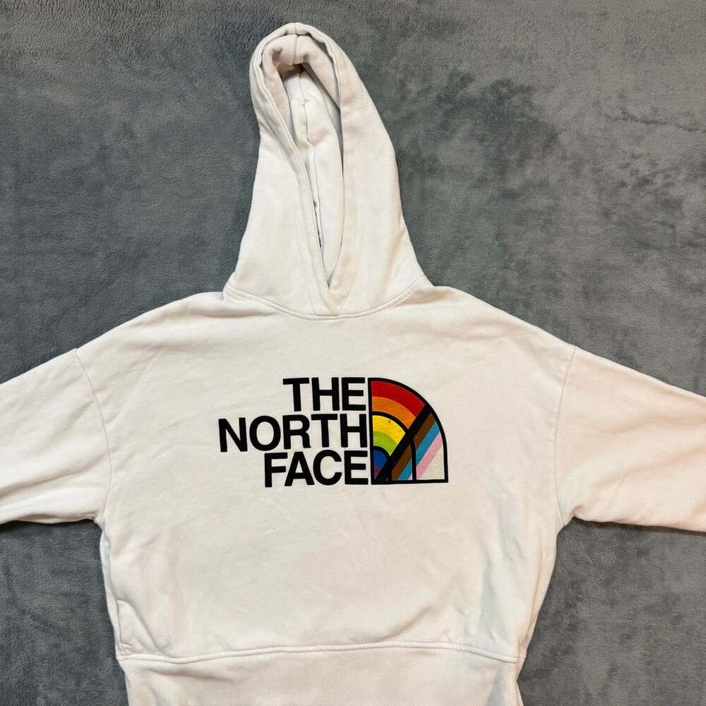 The North Face Pride Hoodie Size S White Rainbow LGBTQ